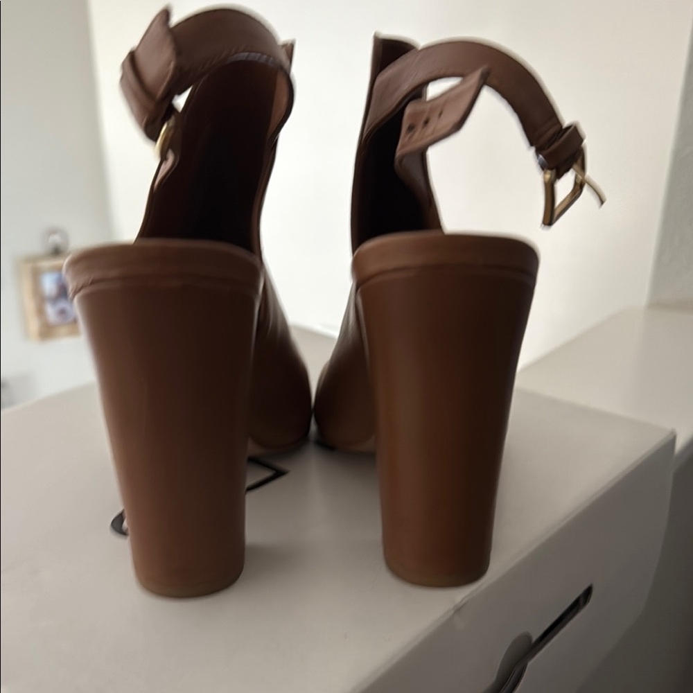 Aldo Brown Block Heel Slingback Booties - Picture 3 of 3